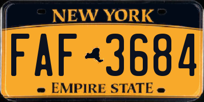 NY license plate FAF3684