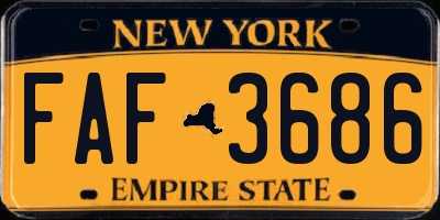 NY license plate FAF3686