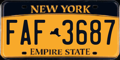 NY license plate FAF3687