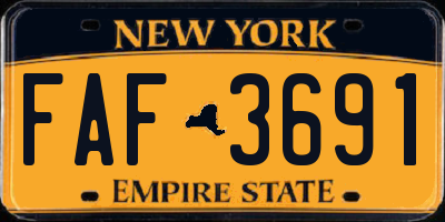 NY license plate FAF3691