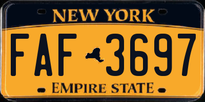 NY license plate FAF3697