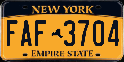 NY license plate FAF3704