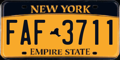 NY license plate FAF3711