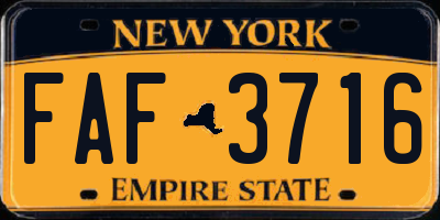 NY license plate FAF3716