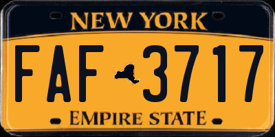 NY license plate FAF3717