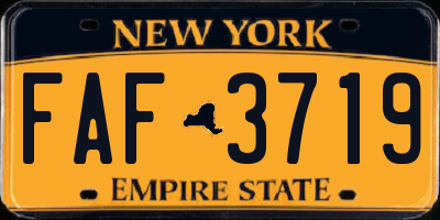 NY license plate FAF3719