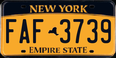 NY license plate FAF3739