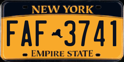 NY license plate FAF3741