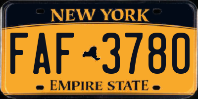 NY license plate FAF3780