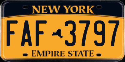 NY license plate FAF3797