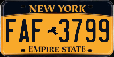 NY license plate FAF3799