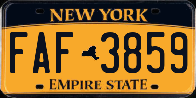 NY license plate FAF3859