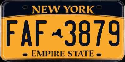 NY license plate FAF3879