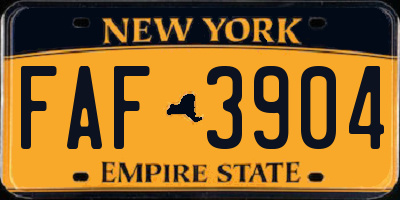 NY license plate FAF3904