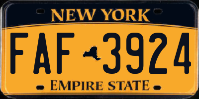 NY license plate FAF3924