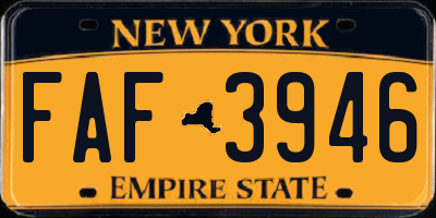 NY license plate FAF3946
