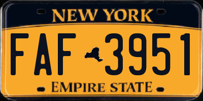 NY license plate FAF3951