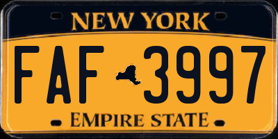 NY license plate FAF3997