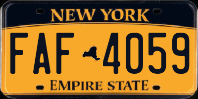 NY license plate FAF4059