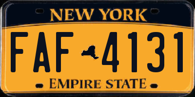 NY license plate FAF4131