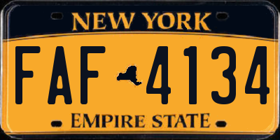 NY license plate FAF4134