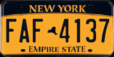 NY license plate FAF4137