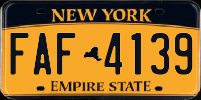 NY license plate FAF4139