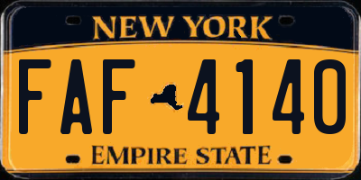 NY license plate FAF4140