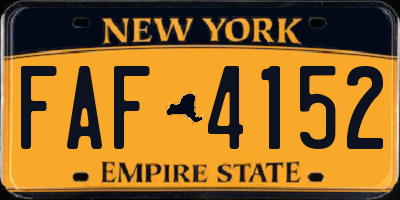 NY license plate FAF4152