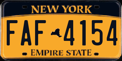 NY license plate FAF4154