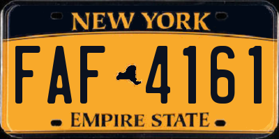 NY license plate FAF4161