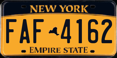 NY license plate FAF4162