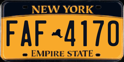 NY license plate FAF4170