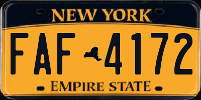 NY license plate FAF4172