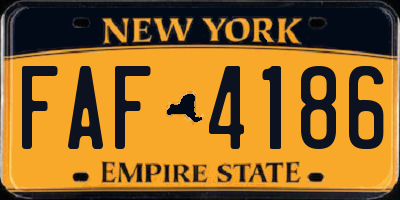 NY license plate FAF4186
