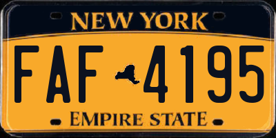 NY license plate FAF4195