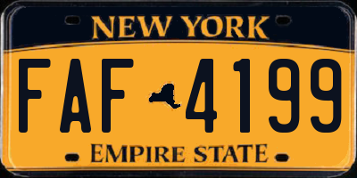 NY license plate FAF4199