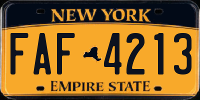 NY license plate FAF4213