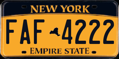 NY license plate FAF4222