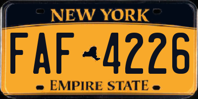 NY license plate FAF4226