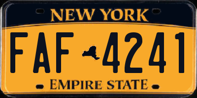 NY license plate FAF4241