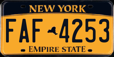 NY license plate FAF4253