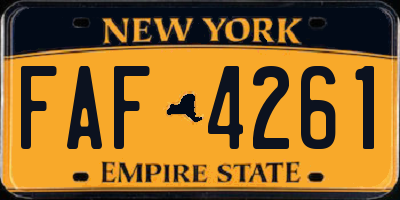 NY license plate FAF4261