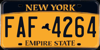 NY license plate FAF4264