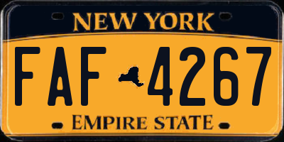 NY license plate FAF4267