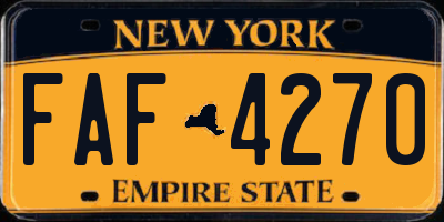 NY license plate FAF4270