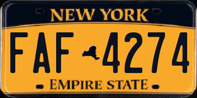 NY license plate FAF4274