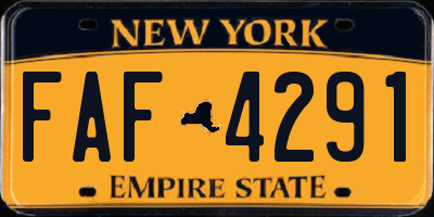 NY license plate FAF4291