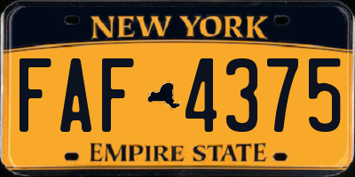 NY license plate FAF4375