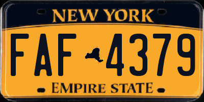 NY license plate FAF4379